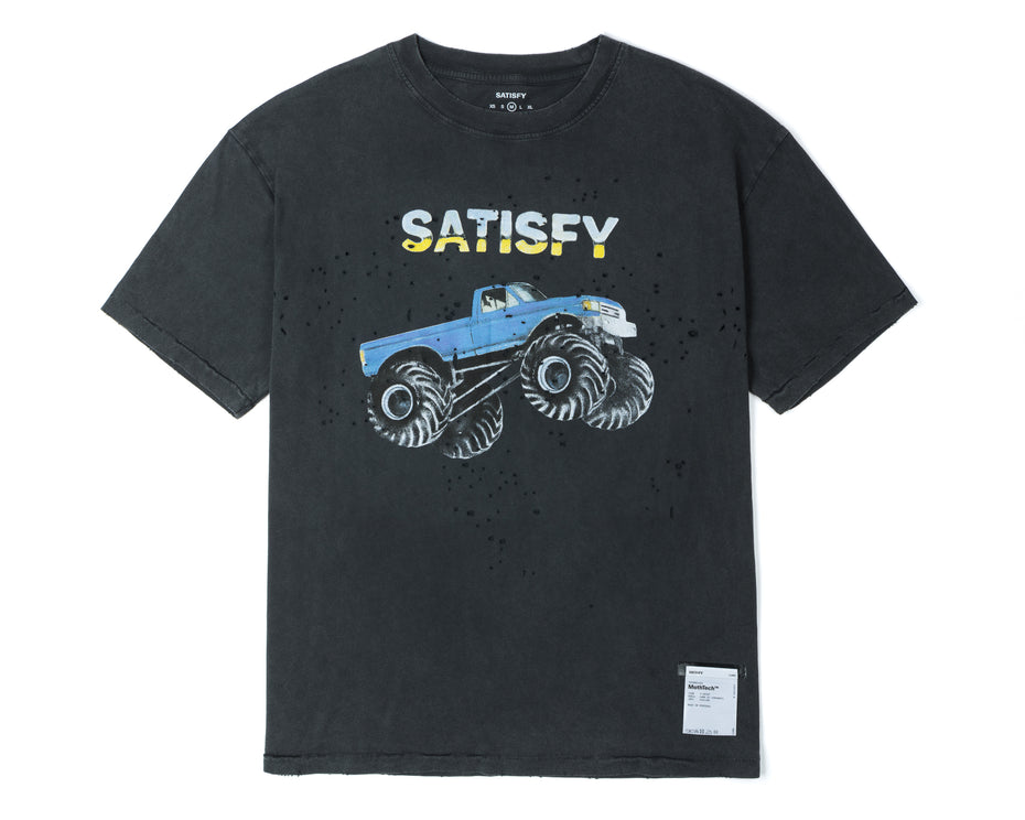 SATISFY MothTech T-Shirt - Aged Black - 'Monster Truck' - Men's